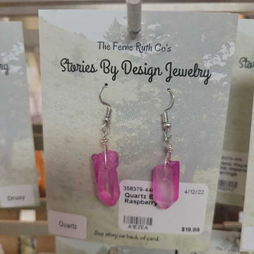 Quartz Earrings Raspberry