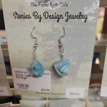 Druzy Light Blue Earrings