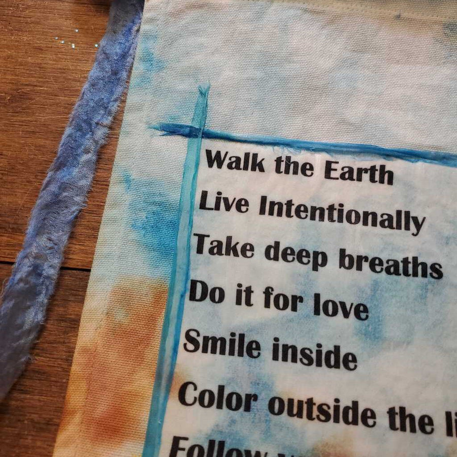 Walk the Earth Banner Turquoise Brown