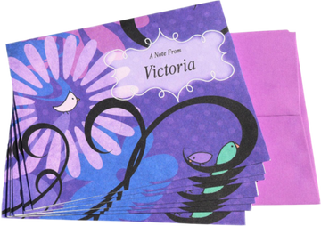 Purple Birds Note Cards