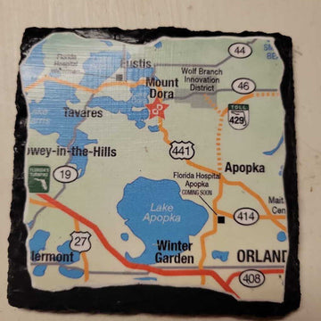 Mount Dora Map Slate Coaster