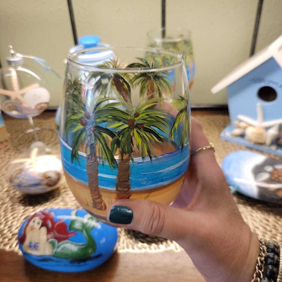 Wine Glass Palm Tree Stemless