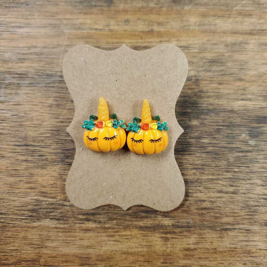 Unicorn Pumpkin Earrings