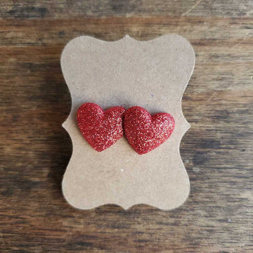 Glitter Heart Earrings