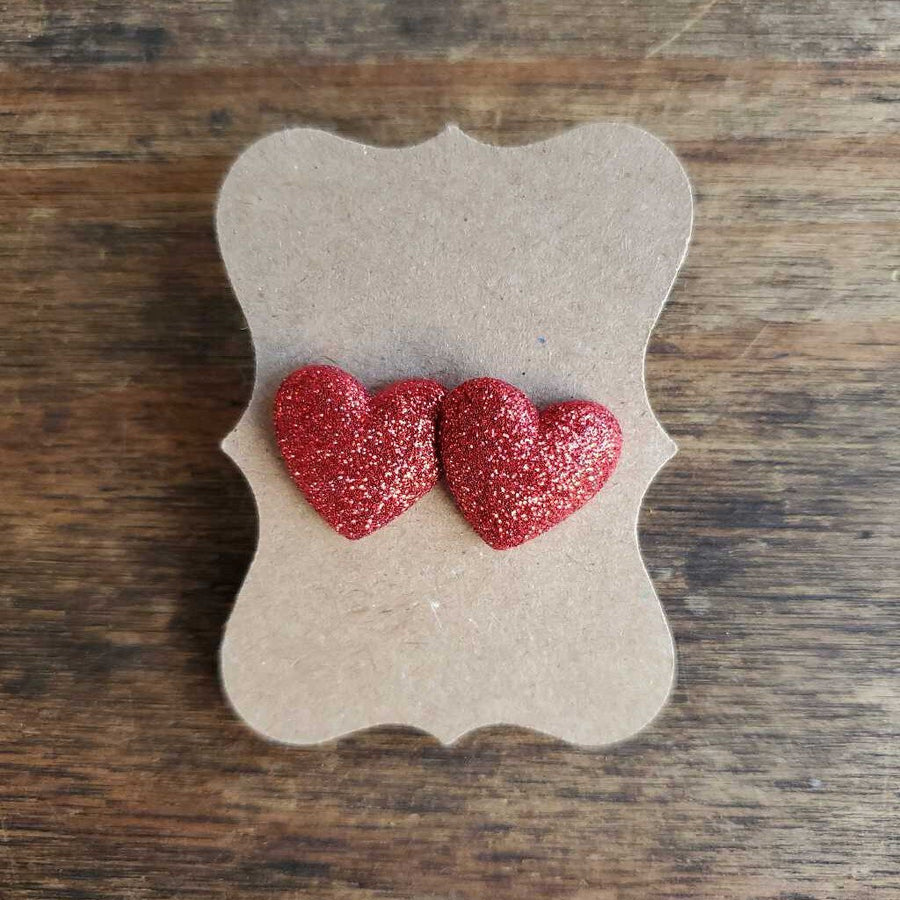 Glitter Heart Earrings