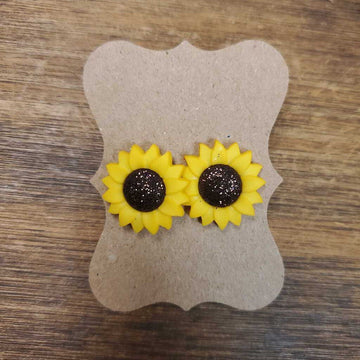 Glitter Sunflower Earrings