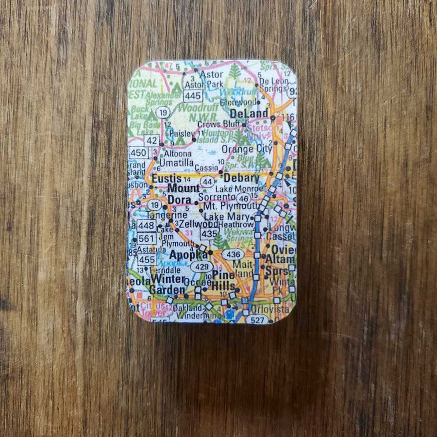 Mount Dora Map Magnet Wood