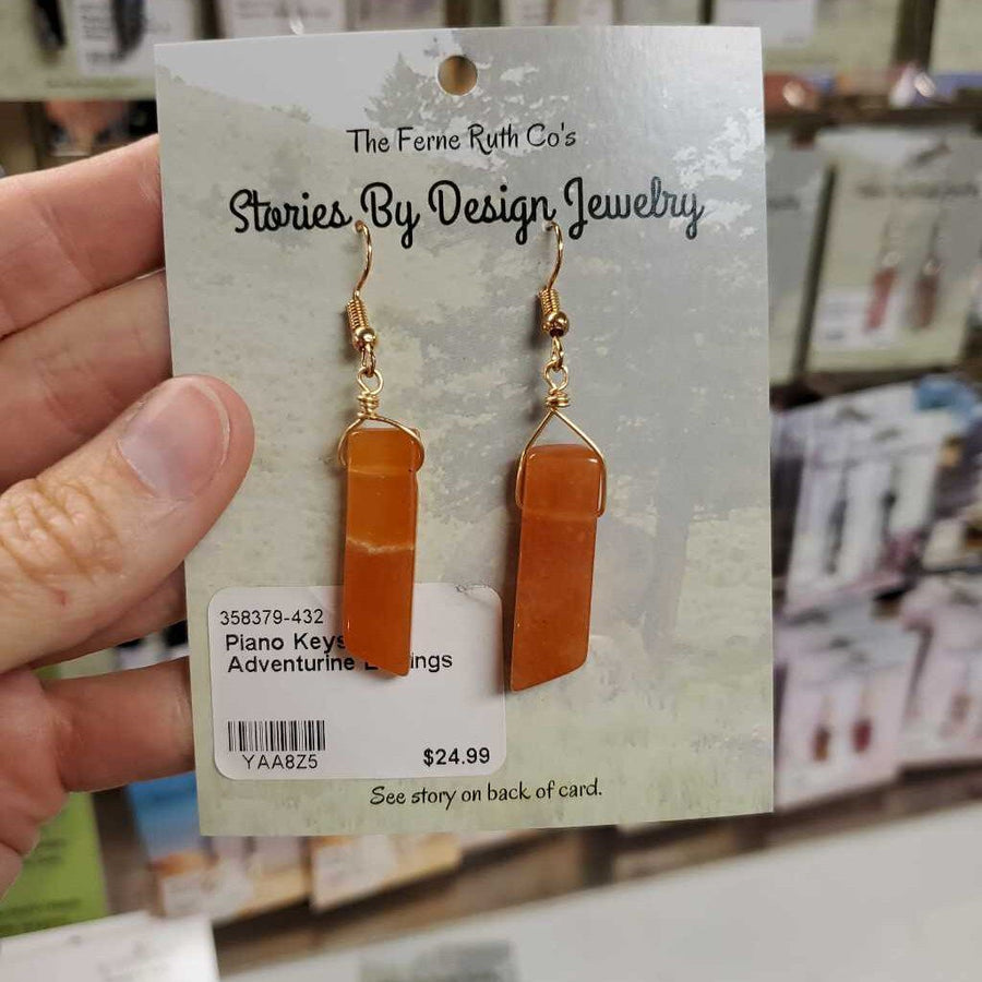 Piano Keys Adventurine Earrings