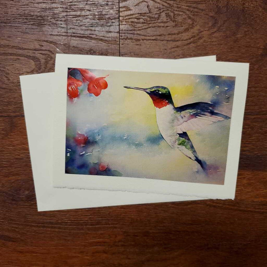Ruby Throated Hummingbird Card