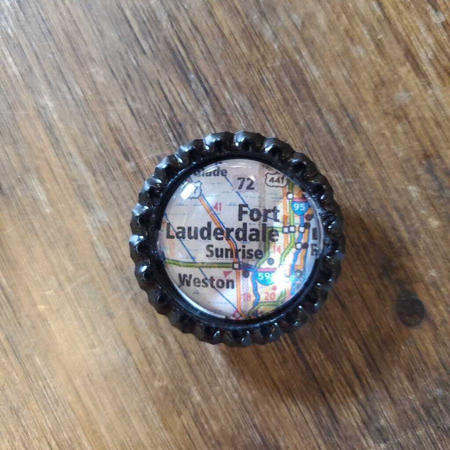 Florida Cities Bottle Cap Magnet