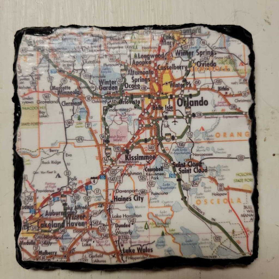 Florida Map Slate Coaster