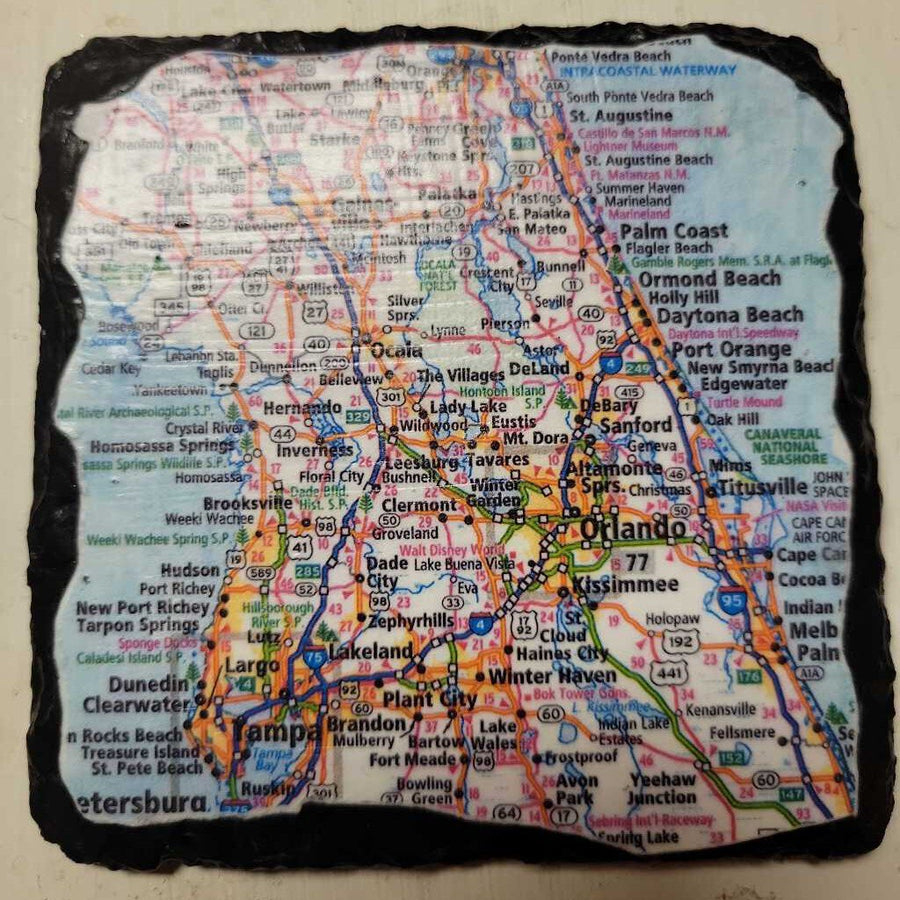 Florida Map Slate Coaster