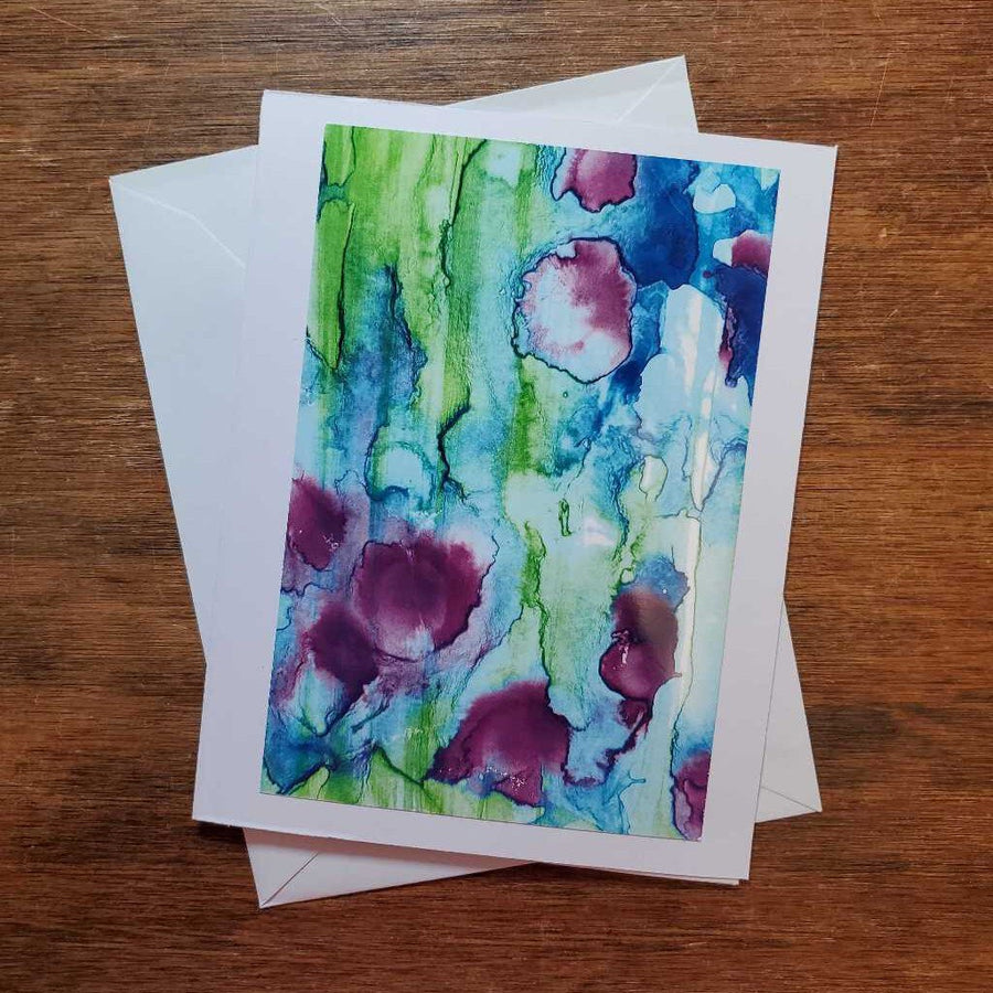 Alcohol Ink Card Iris