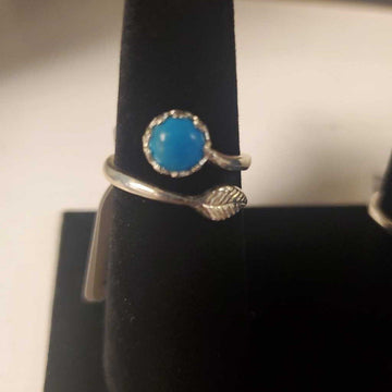 Small Turquoise Leaf Ring