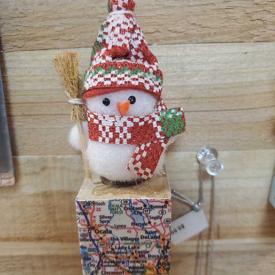 Mount Dora Map Ornament Box Snowman
