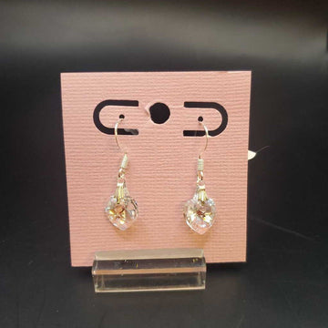 Small AB Clear Heart Earrings