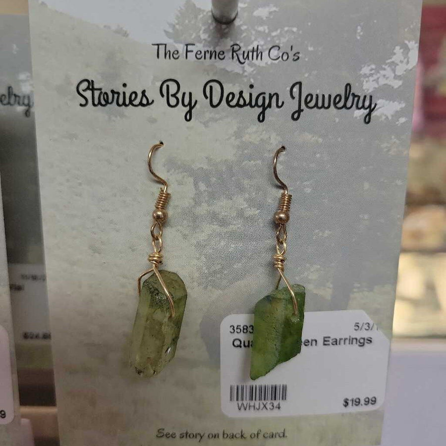 Quartz Green Earrings