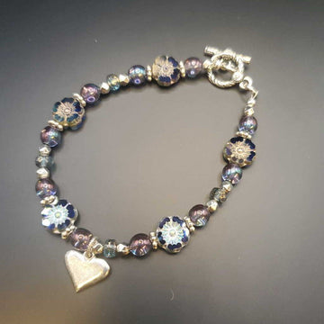 Navy Picasso Silver Bracelet