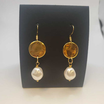 Large Baroque Gold Disc Earrings