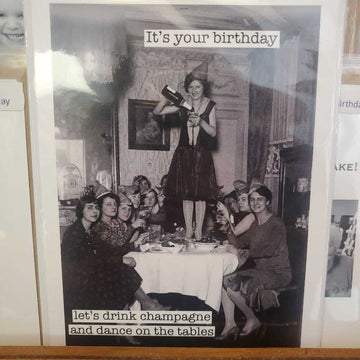 Greeting Card-It’s your birthday let’s drink champagne