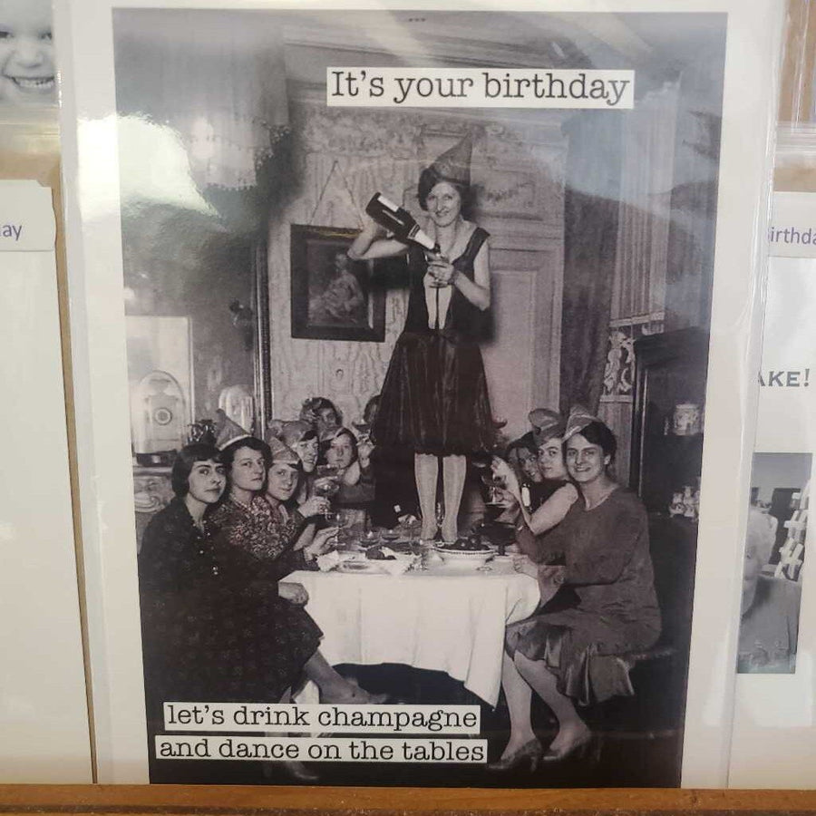 Greeting Card-It’s your birthday let’s drink champagne