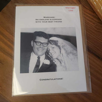 Greeting Card-Marriage: An endless sleepover