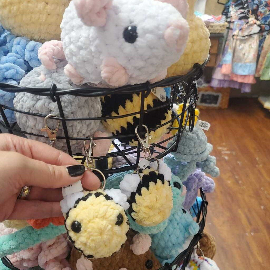 Bee Keychain Hand Crocheted