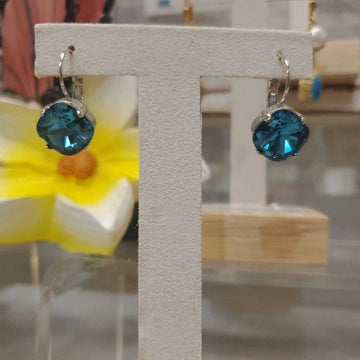 Silver Teal Earrings