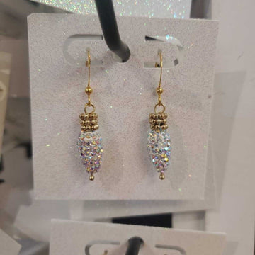 White Pave Christmas Light Earrings
