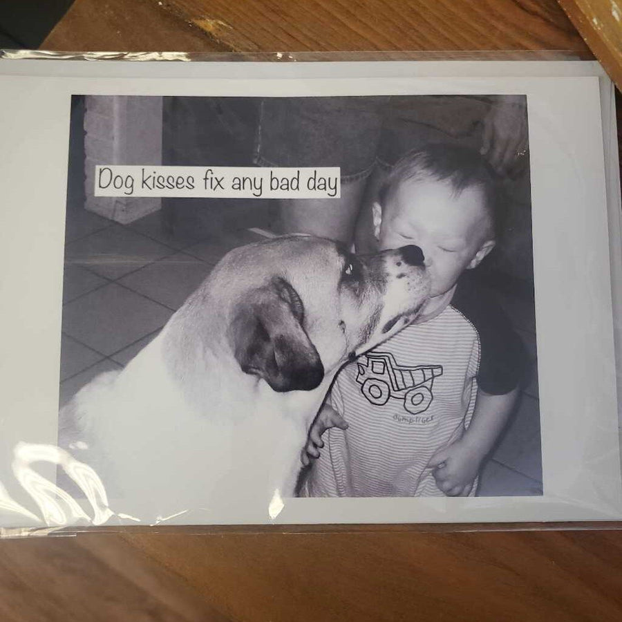 Greeting Card-Dog kisses fix any bad day