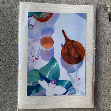 Orchids and Oolong Watercolor Card