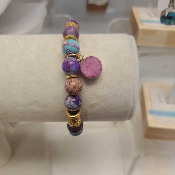 Purple Druzy Stretch Bracelet