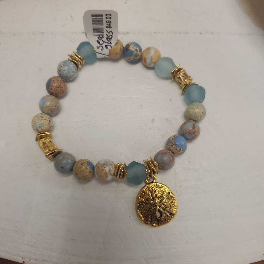 Blue Stone/Sea Glass Stretch Bracelet