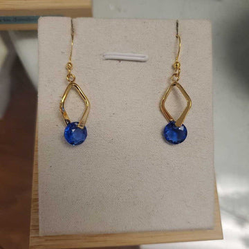 Sapphire Pinch Bail Earrings