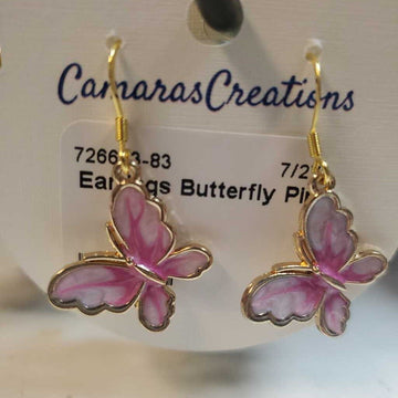 Earrings Butterfly Pink