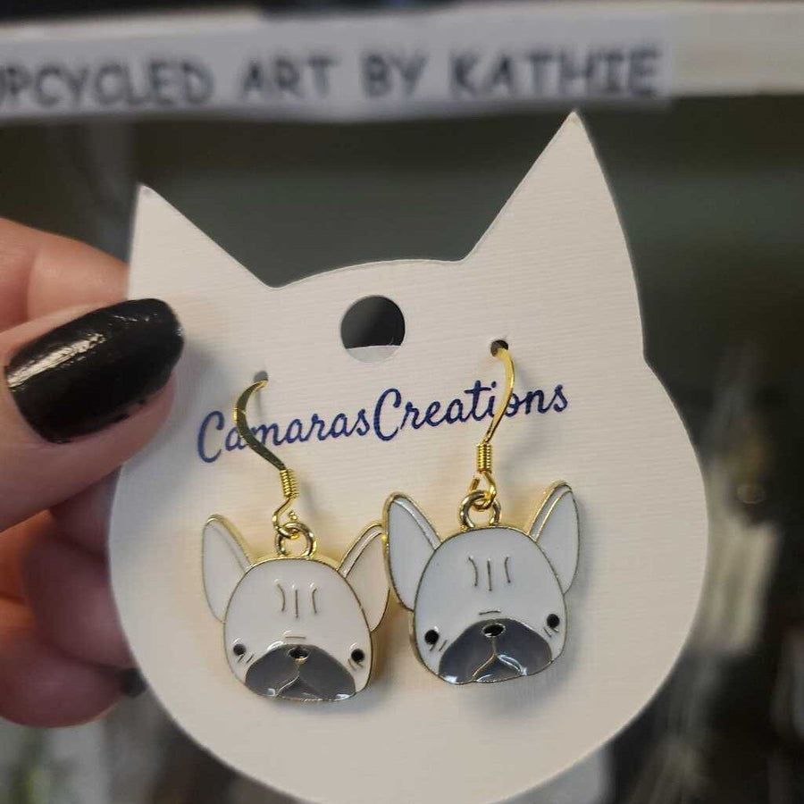 Earrings Dog Frenchie Face