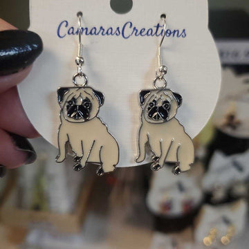 Earrings Dog Beige