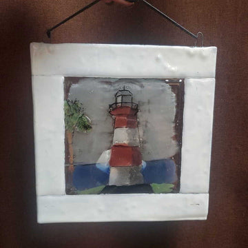 Fused Glass 6x6 Mt Dora Lighthouse