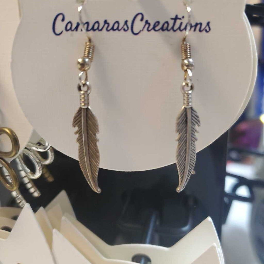 Earrings Feathers Silver
