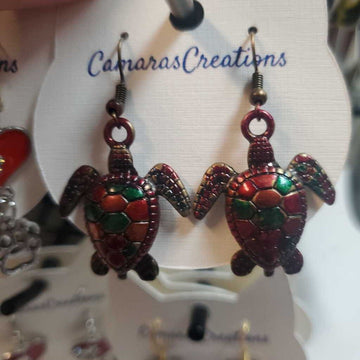 Earrings Turtle Antique Gold AlcInk