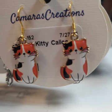 Earrings Kitty Calico 1a