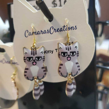 Earrings Kitty Tiger Tail 1b