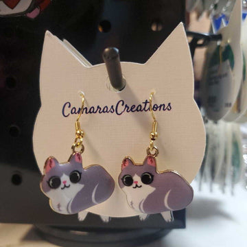 Earrings Kitty Loaf Gray 3c
