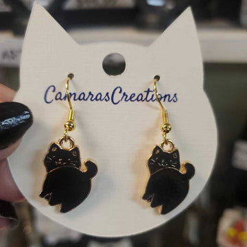 Earrings Kitty Butt Black