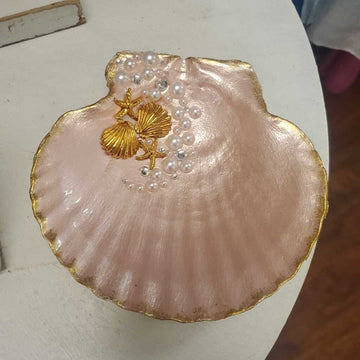Pink Shell Starfish Trinket Tray