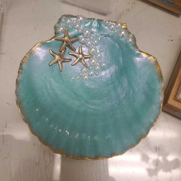Green Shell Starfish Trinket Tray