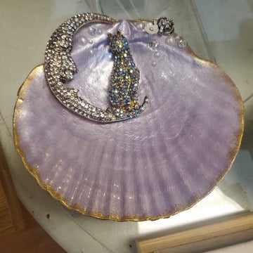 Purple Cat//Moon Trinket Tray