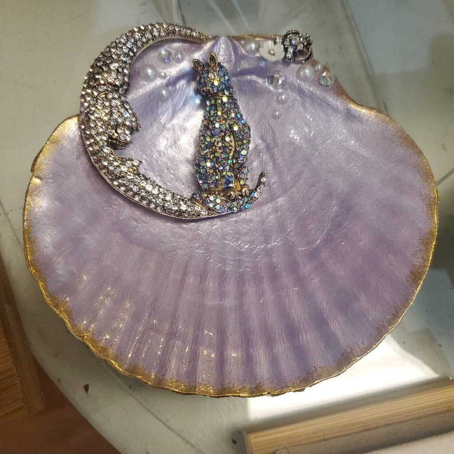 Purple Cat//Moon Trinket Tray