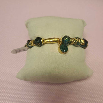 Green Druzy Gold Bracelet