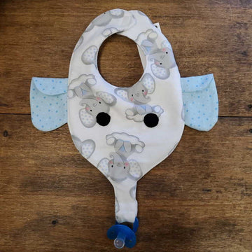 Bib with Pacifier Elephant